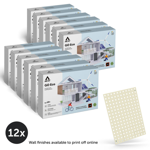 Bundle kit of 12 Arckit GO Eco Model House Kits & Building Plates
