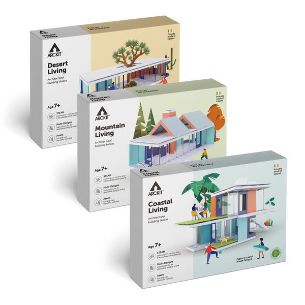 Bundle kit with Arckit Coastal Living, Mountain Living and Desert Living Model House Kits