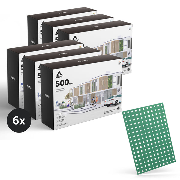 Bundle kit of 6 Arckit 500 sqm. Architectural Model Building Kits & Building Plates
