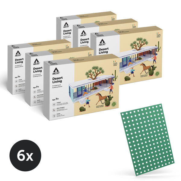 Bundle kit of 6 Arckit Desert Living Model House Kits & Building Plates