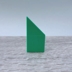 One-by-Two Green Left Angled Smooth Finish Floor or Roof Tile 5.05