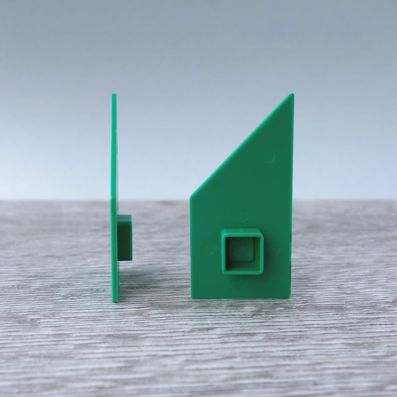 One-by-Two Green Left Angled Smooth Finish Floor or Roof Tile 5.05