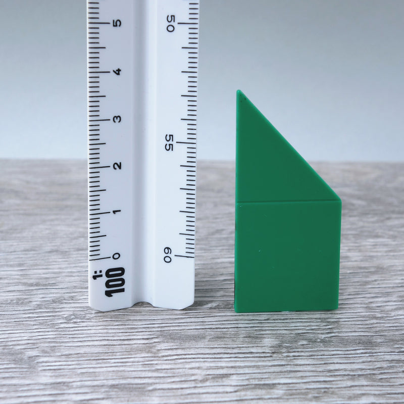 One-by-Two Green Left Angled Smooth Finish Floor or Roof Tile 5.05