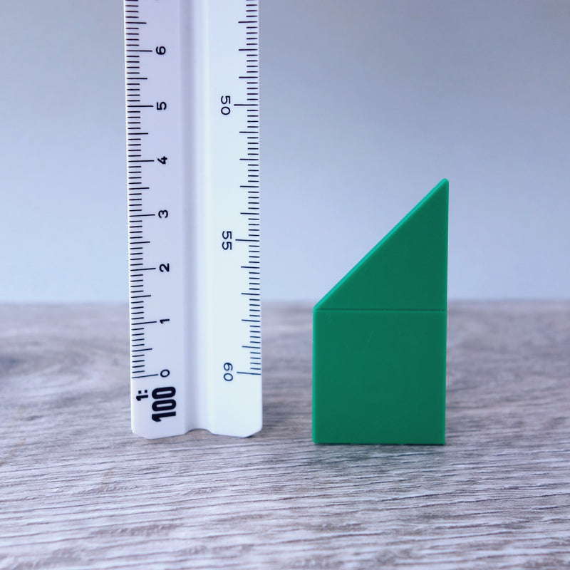 One-by-Two Green Right Angled Smooth Finish Floor Tile 5.06